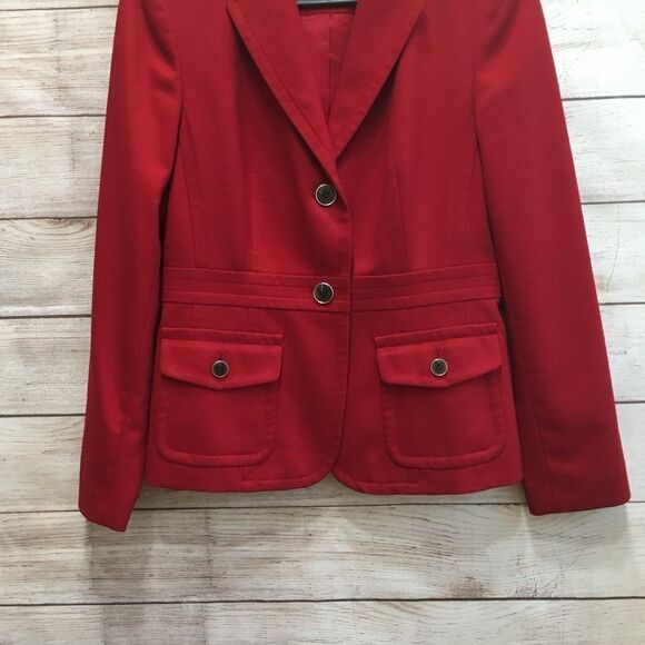TALBOTS WOOL BLAZER IN RED. MADE IN ITALY - Picture 3 of 7
